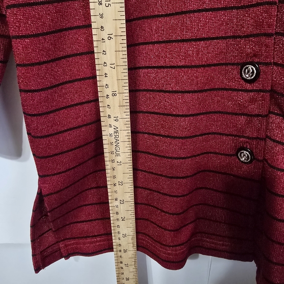 Red Striped Button-Up Cardigan - Picture 8 of 8